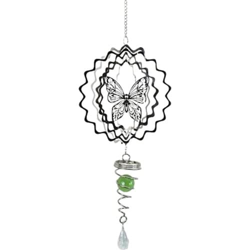 Stainless Steel Metal Wind Spinner Indoor and Outdoor Garden Decoration 3D Pattern Hanging Decoration