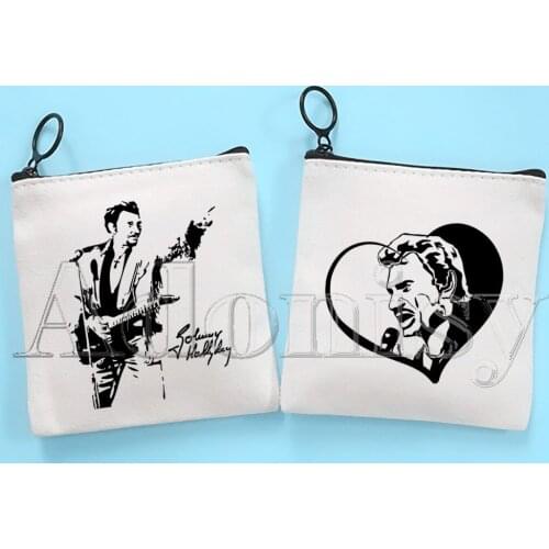Johnny Hallyday Cute Solid Color Canvas Coin Purse Small Fresh New Zipper Key Bag Hand Gift Bag