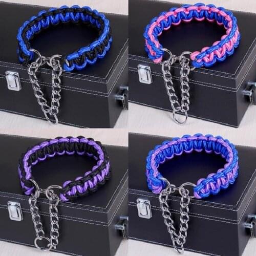 Nylon Pet Dog Collar Durable Collar For Small Medium Large Dogs Collars Leads Adjustable P Chain Dogs Cats Puppy Pet Supplies