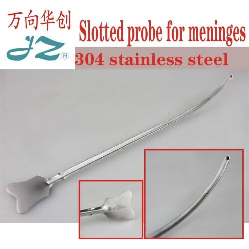 Golden Bell neurosurgical instruments medical guided meningotomy elbow brain slotted probe
