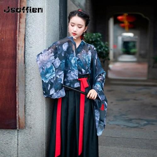New Print Woman Hanfu Chinese Ancient Han Dynasty Princess Lady Elegance Fairy Coaply Costume Folk Dance Perfromance Clothing