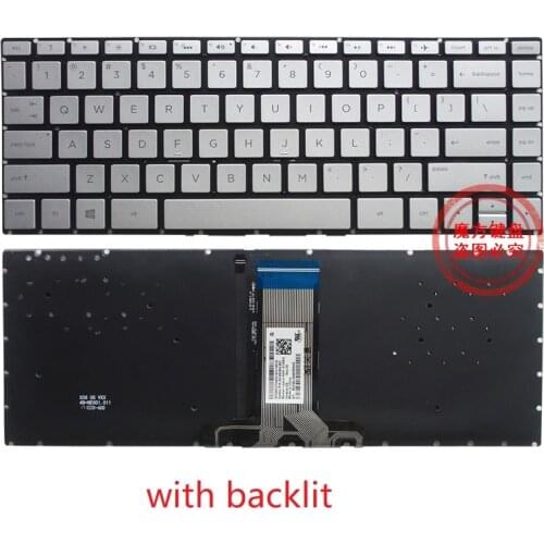 NEW Laptop US Keyboard for HP Pavilion 14-BE 14S-BE 14-BC TPN-W125 TPN-Q186 TPN-Q187 TPN-Q189 TPN-C121 TPN-C131 Silver backlit