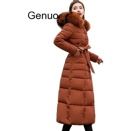 X-Long New Arrival Fashion Slim Women Winter Jacket Cotton Padded Warm Thicken Ladies Coat Long Coats Parka Womens Jackets