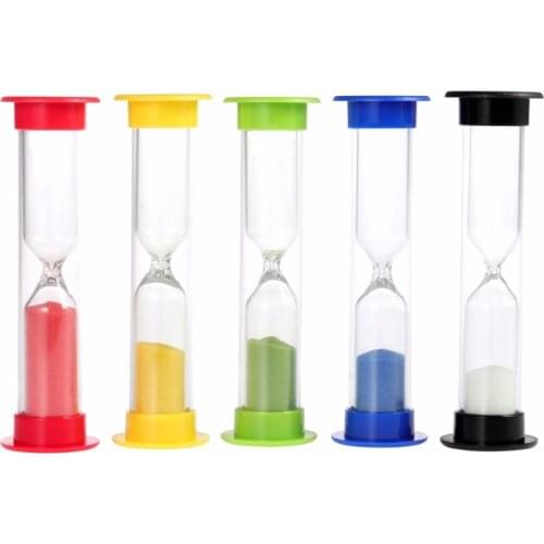 5pcs 30second/1minute /3minutes /5minutes /10minutes Colorful Hourglass Sandglass Sand Clock Timers (Random Color)