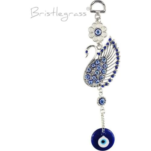 BRISTLEGRASS Turkish Blue Evil Eye Swan Car Wall Hanging Pendant Pendulum Amulet Lucky Charm Blessing Protection Gift Home Decor