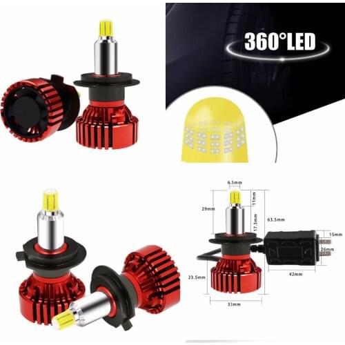 SAMSUNG BEADS CHIP LED Car Headlight H7 Led Bulbs H11 H8 HIR2 HB4 HB3 9006 9005 Auto Fog Lamp 14000LM 6500K 12V Mini Car Bulbs