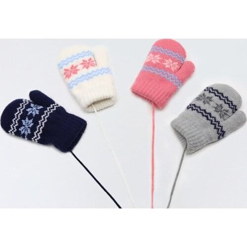 Warm All Finger Gloves Winter Cold Proof And Warm Keeping Thickening Soft Mittens Childrens Kid Gloves Baby for 1-3 Years Old