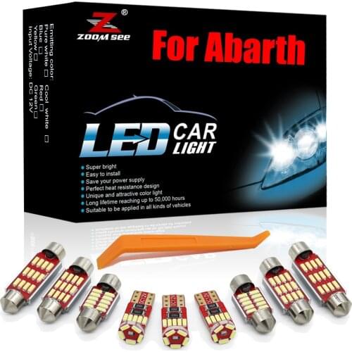 Brightest White Canbus LED Interior Kit For Abarth 500 595 695 500C 595C 695C Grande Punto EVO Punto Vehicle Auto Dome Map Light