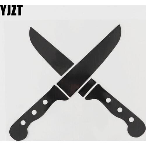 YJZT 14.7CM×12.3CM Fruit knife Car Sticker Superior Quality Vinyl Decal Black/Silver 13E-0004