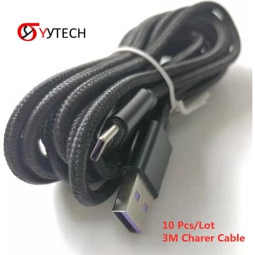 YYTECH 10pcs 3M Type C USB Charger Supply Cable Controller Power Charging Cord for PS4 Nylon Braided Line Shell