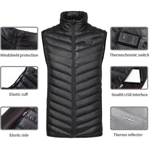2019 new men and women electric heating vest heating vest USB warm cloth feather feather winter coat hunting Hinking Dropship