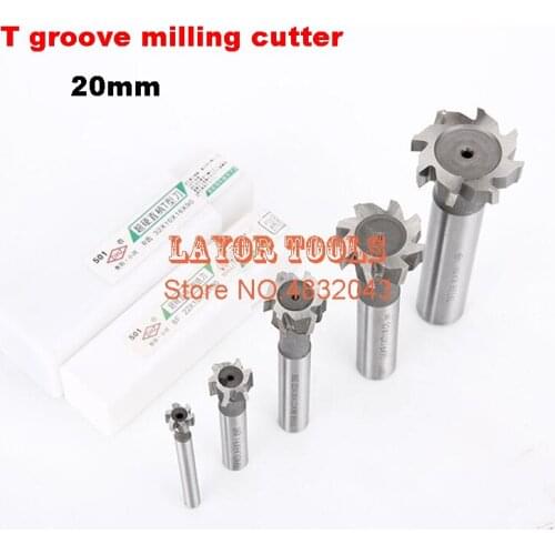 Free Shipping 2PCS 20*3*4*5*6*8*10 high speed steel Straight shank T groove milling cutter T type Straight shank milling cutter