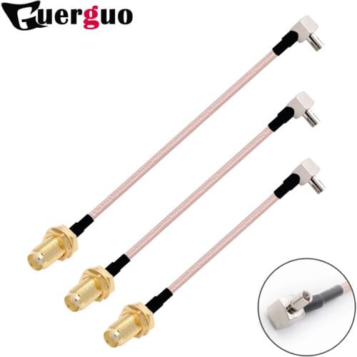 3PCS SMA Switch TS9 Pigtail Cable SMA Female Bulkhead Switch TS9 Male Right Angle Connector RG316 Cable 15cm 6"/30cm/50cm/100cm