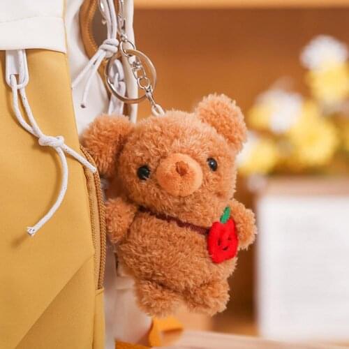 10cm Bear Plush Toy Stuffed Doll Pendant Bag Animals Decorations Baer Backpack Keychain Toys Children/GirlFriend Gift