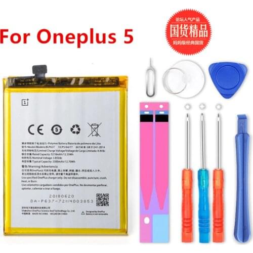 100% New Battery BLP637 For OnePlus 5 A5000 for OnePlus 5T A5010 1+5 1+5T 3210/3300mAh Full Capacity Akku +Tools kit