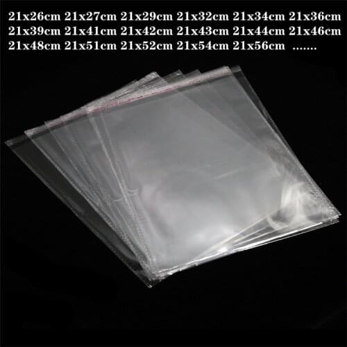 100/pcs multi-size OPP self-adhesive bag for wedding birthday gift jewelry packaging, re-sealable transparent small plastic bag