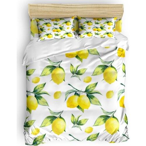 Lemon Leaf Fruit Geometric Art Duvet Cover Set Warm and comfortable 2/3/4pcs Bedding Set Bed Sheet Pillowcases Cover Set