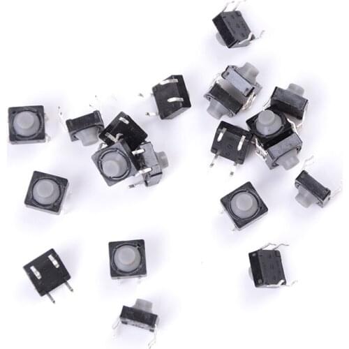 20pcs/lot 8x8x5MM 4PIN Conductive Silicone Soundless Tactile Tact Push Button Micro Switch Self-reset