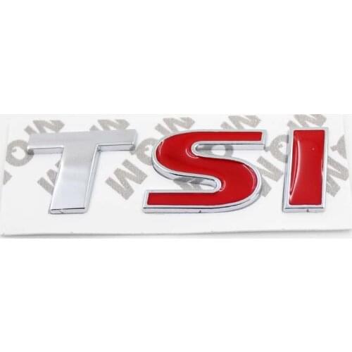 3D RED 1.5T 1.8T TSI Rear Emblem CHROME BADGE TSI Letter Sticker Decal 8*2.2CM fit for VW