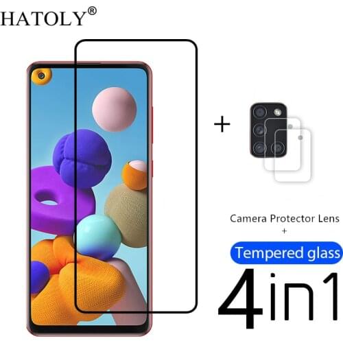 4in1 Protective Glass For Samsung Galaxy A21S Tempered Glass for Samsung Galaxy A11 A31 A41 A51 A20 A30S Camera Screen Protector