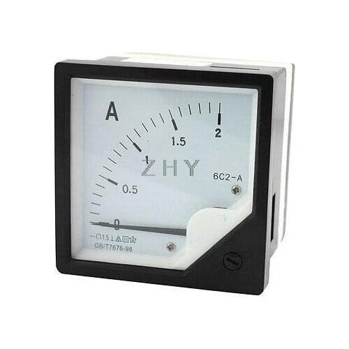 6C2 Model 80mm x 80mm Square Panel DC 75-0-75A Analog Meter Ammeter