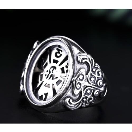 925 Sterling Silver 14x19mm Oval Cabochon Semi Mount Men Ring fit Amber Turquoise Agate Garnet Gemstone Setting Engagement Ring