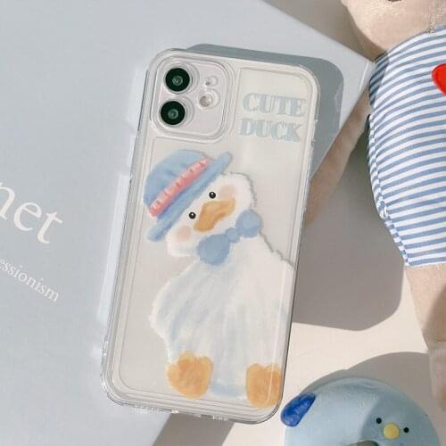 Phone Case Mobile Shell For iphone11 XR XS 7/8/SE 2020 11pro Xs 7p/8plus X/Xs 12 12pro/max 12mini Cute duck ins