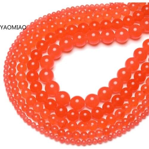 Colorful Tomato Chalcedony Jade 4/6/8/10/12/14mm Pick Size GEM Stone Beads Accessories For Fine Jewelry Making