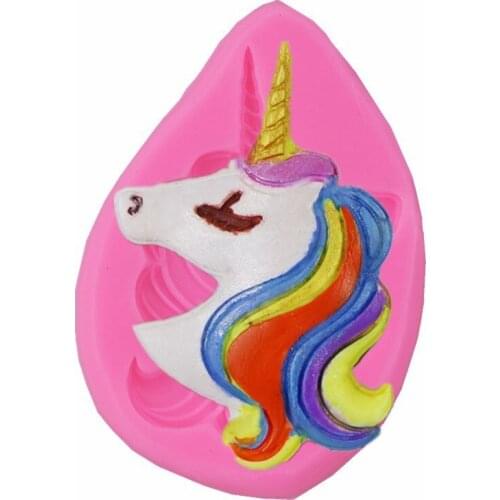Fondant Chocolate Unicorn Silicone Mold Cake Decoration Horse Head DIY Aromatherapy Plaster Pendant