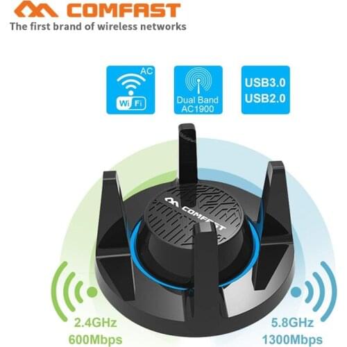 Gigabit E-sports USB3.0 wireless Wifi Adapter 1900Mbps Dual Band 2.4Ghz /5.8Ghz Wi-fi Dongle PC Lan Network card for windows Mac
