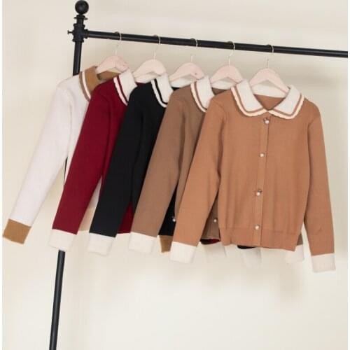 2021 korean style long sleeve top sweaters for women fashion tops clothing sweaters v neck black white pullovers knitted blouses