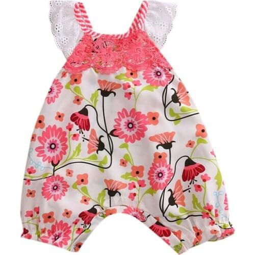 Newborn Baby Girl Princess Lace Floral Romper Jumpsuit Clothes Outfit Summer 0-24M
