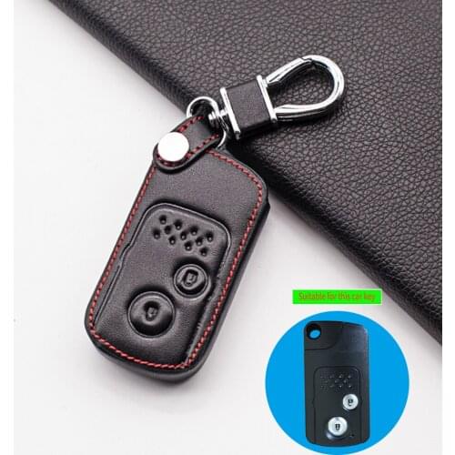 Car Key Leather Cover Case For Honda CRV 2012 2013 Crosstour 2010 honda cr-v Car Leather Key Ring Chain Bag Holder