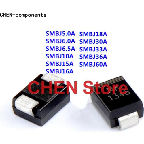 20pcs NEW Diode SMBJ5.0A SMBJ6.0A SMBJ6.5A SMBJ10A SMBJ15A SMBJ16A SMBJ18A SMBJ30A SMBJ33A SMBJ36A SMBJ60A