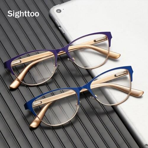 Sighttoo Metal Half Frame Presbyopic Eyeglasses For Men Fatigue Reading Glasses Ultralight Mirror Eyewear Anti Reflective Reader