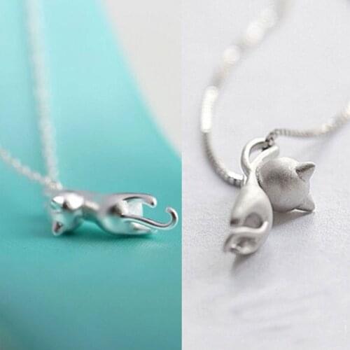 NEW 1pc Cat Necklace For Women Girl Trendy Animal Pet Gold Polished Cat Pendant Necklace Long Chain Charm Vintage Jewelry