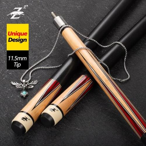 PREOAIDR 3142 Z2 Billiard Pool Cue 11.5mm Tip Radial Pin Leather Grip Billiard Stick Kit Hard Maple Shaft Professional Black 8