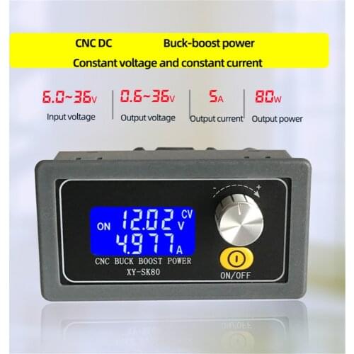 SK80 DC DC Buck Boost Converter CC CV 0.6-36V 5A Power Module Adjustable Regulated Laboratory Power Supply Variable 5V 12V 24V