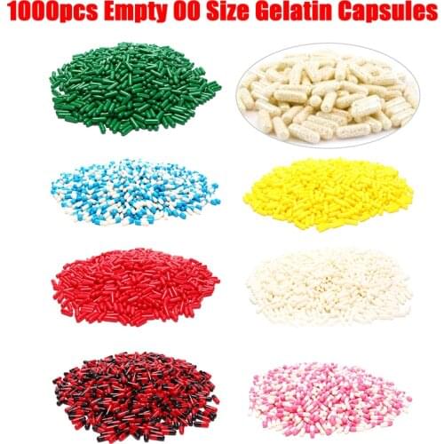 1000Pcs Empty Hard Vacant Gelatin Capsule Size 00# Gel For Medicine Storage Used For Pill Supplement Storage