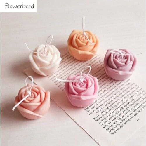 3d Rose Candle Silicone Mold Single Hole Rose Flower Cake Decoration Scented Candle Mold Resin Mold Fondant Tools