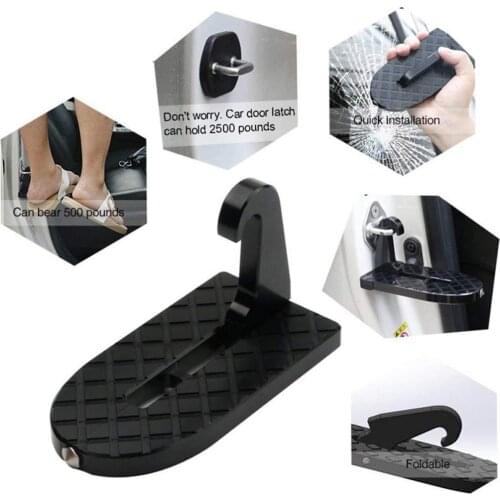 Multifunction Foldable Car Roof Rack Step Car Door Step Universal Latch Hook Auxiliary Foot Pedal Aluminium Alloy Safety Hammer