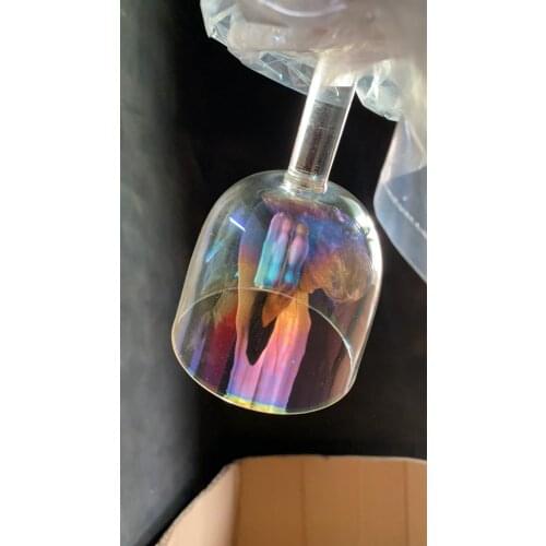 Magic clear Crystal handle bowl 4th octave F note size about 5.5" 432Hz for sound healing