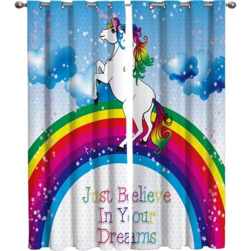 Unicorn Window Treatments Curtains Valance Curtain Rod Living Room Indoor Kids Room Curtain Window Treatment Window Curtain