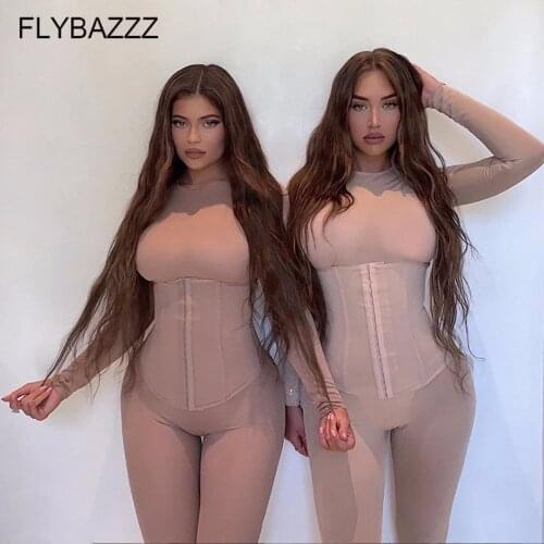 Women Elastic Sports Yoga Suits For Women Jumpsuit Sportwear Long Sleeve Bodycon Solid Fitness Womens Tracksuit Simple Overalls