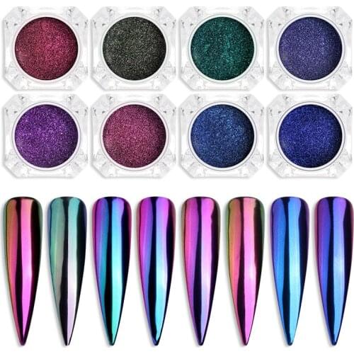 1 Box Dazzling Mirror Glitter Laser Chrome Pigment DIY Salon Holographic Powder Nail Art Decorations Manicure For UV Gel Polish