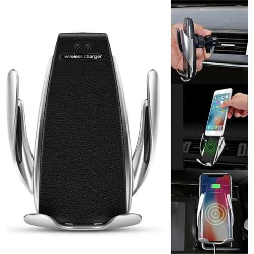 10W/7.5W/5W Intelligent Automatic Clamping Car Fast Charging Mount Qi Wireless Charger For iPhone Samsung