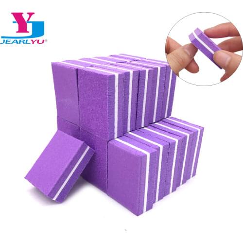 100pcs/lot Nail Art Sanding File Purple Sandpaper Salon Mini Sponge Nail File Buffer Block Acrylic Nail Products Manicure Tool