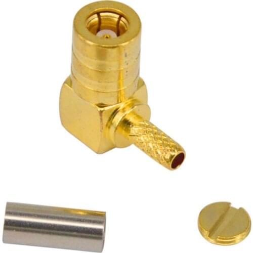 100 Pieces SMB Crimp Jack female Right Angle connector for LMR100 RG316 RG174