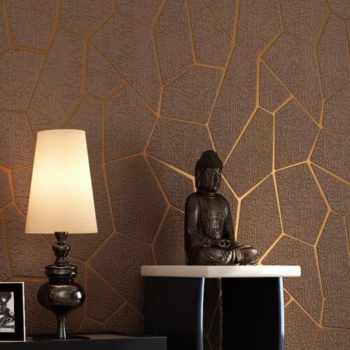 Improvement Home Modern Embossed Geometric 3d Wallpaper Roll Non-woven Suede Leather Ice Crackle Tv Background Wallpaper Walls