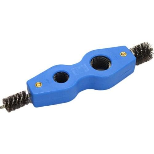 4 In 1 Blue Color Wire Brush Deburr Aluminium Pipe Cleaning Pipe Plumbing Parts Copper Cleaning Brush Tube Pipe Deburrer